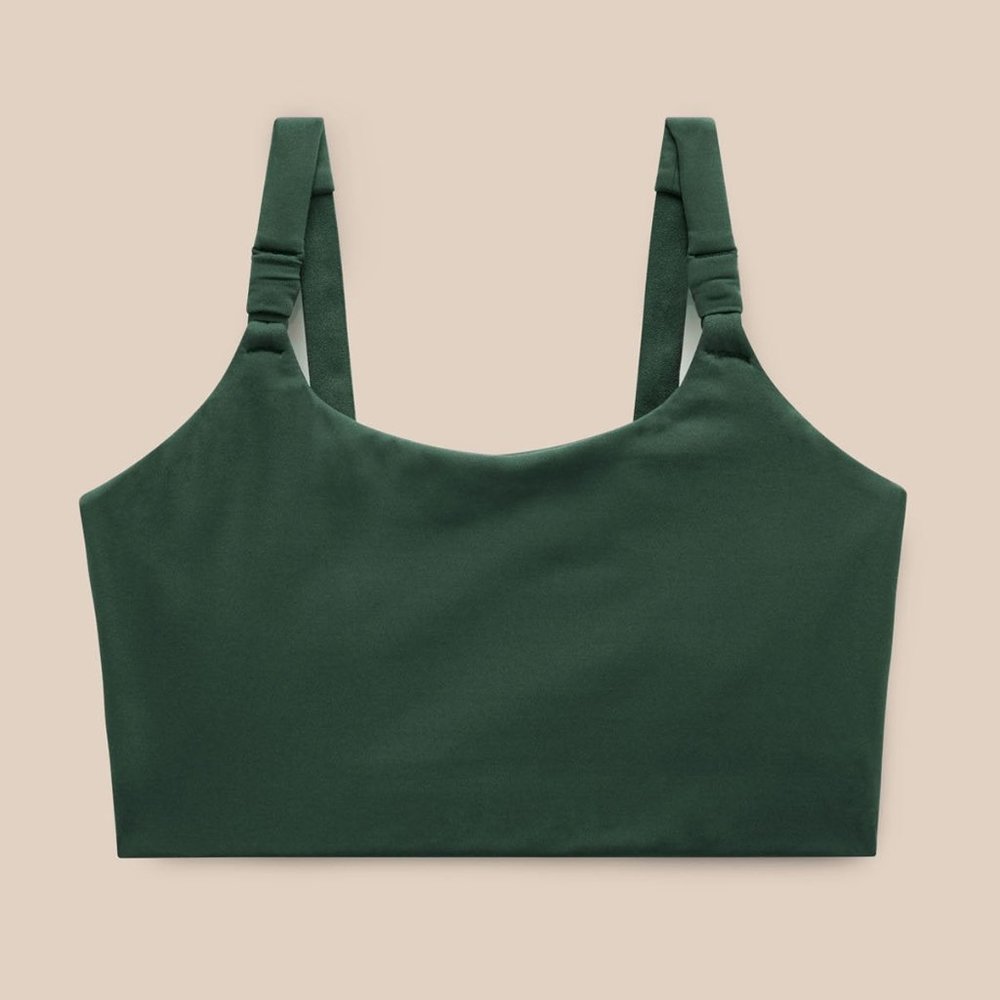 Girlfriend Collective Ellie Clip Nursing Bra in Moss